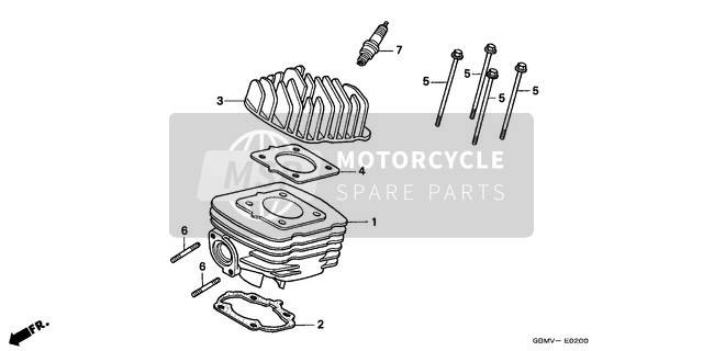 Honda SFX50SMM 1998 Cylindre/Culasse pour un 1998 Honda SFX50SMM